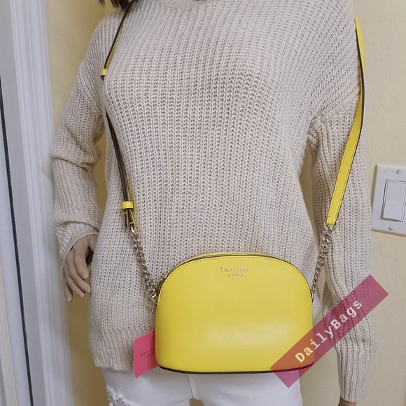 KATE SPADE Handbags - NWT KATE SPADE 100% AUTHENTIC SPENCER SMALL DOME CROSSBODY YELLOW SESAME